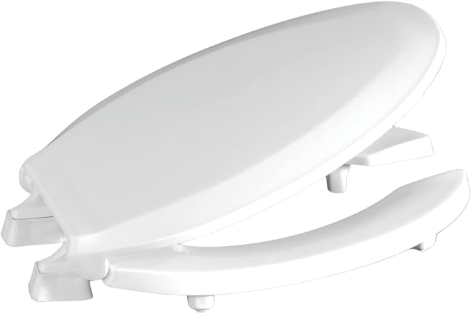 Centoco 2 inch Raised Toilet Seat for Seniors, Round, Open Front, White | Open Front with Cover, Plastic, Made in the USA, HL460STS-001