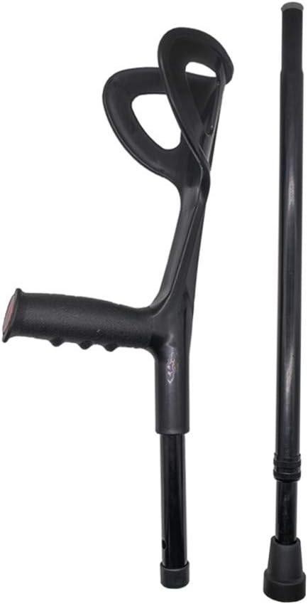 Lightweight Foldable Forearm Crutch, Aluminum Walking Stick,Height Adjustable, Ergonomic Handle with Comfortable Grip 2ZG-02BM (Black)