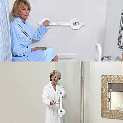 15inch Suction Shower Grab Bar, Portable Shower Handle Bar Suction Grip Bar Bathtub Handle with Strong Hold Suction Cup Fitting and Rapid Release for Bathroom(Max Capacity :300lb