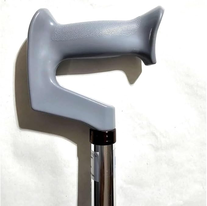 Cane Walking Stick seat Folding Portable Travel Camp Stool Chair Silver 250 Pound