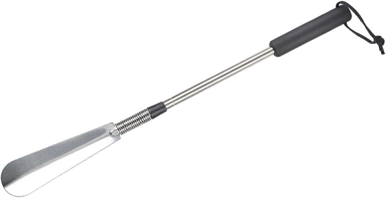 Shoehorn Aid with Long Handle Stainless Steel Spring Telescopic Shoe Horn Shoe Lifter for Elderly People,Pregnant woman and Move Inconvenient person