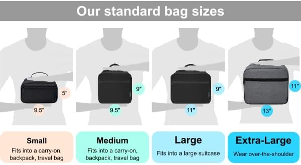 Large Medicine Organizer Bag – 10 Pocket Pill Bottle Organizer for Travel & Home Storage, Black