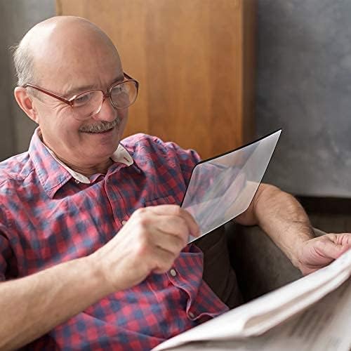 Enhon 3X Page Magnifier 7 x 4.7 Inch Magnifying Sheet Fresnel Lens Page Magnifying Glass for Elderly and People with Low Vision Reading Small Patterns, Maps and Books (8 Pieces) | For Reading, Maps, Low Vision Use, Flexible Magnifying Sheet, Lightweigh...