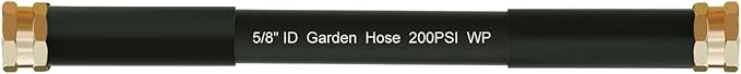 Beitopamz Short Garden Hose 1 ft x 5/8" Female to Female, Heavy Duty Small Water Hose Extender Connector, Leak-Free Connections Hybrid Rubber Leader Hose with 3/4" Double GHT Fittings, Black