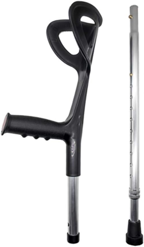 Lightweight Foldable Forearm Crutch, Aluminum Walking Stick,Height Adjustable, Ergonomic Handle with Comfortable Grip 2ZG-02BM (Silver)