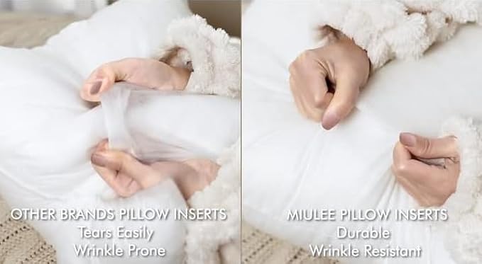 MIULEE Pillow Insert 14x22 Inch Decorative Rectangle Throw Pillow Inserts | Premium Fluffy Pillow Forms Sham Stuffer for Sofa Couch Living Room