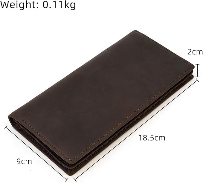 Genuine Leather Long Wallet for Men, Large Capacity Purse Clutch Bag Handbag Checkbook Cash Credit Cards Phone Holder | Large Capacity