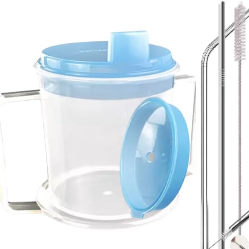 | Adult sippy cup for elderly spill proof | adult sippy cups for elderly spill proof with straw | Set of 5 pcs with stainless steel straws and dishwasher