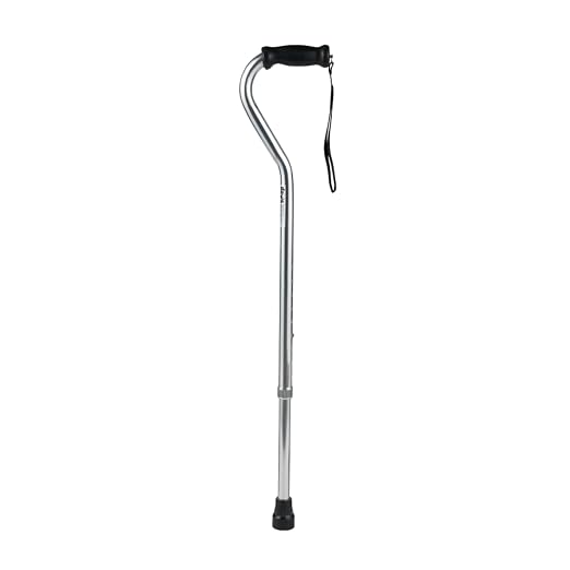 Days Standard Bariatric Offset Cane, Bariatric Cane with Rubber Tip, Heavy Duty Walking Cane for Weight Bearing, Limited Mobility Aid for Elderly, Tall & Heavy Adults, Silver with Black Handle