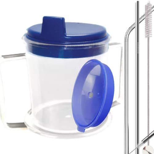 Adult sippy cups for elderly spill proof with straw Adult sippy cup for elderly spill proof | Spill proof cup | Set of 5 pcs with stainless steel straws and dishwasher