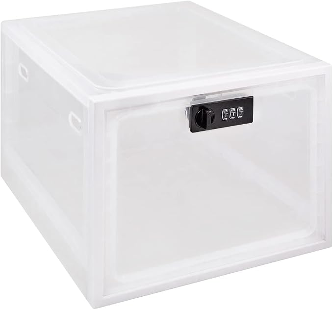 EZY DOSE Medication Lockbox, Secure Storage for Medication and Vitamins, Combination Lock, Large Capacity, Food Safe and BPA Free | Lock Secures Contents Safely, Spacious Interior Holds Supplies, Durable Food-Safe Construction Ideal for Organized Storage