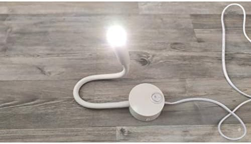 White Reading Lamps LED Wall Mounted Study Reading Light for Bed Headboard Gooseneck US Plug Corded-Electric Sconce Lamp Spot LED AC85-265V (6000K White)