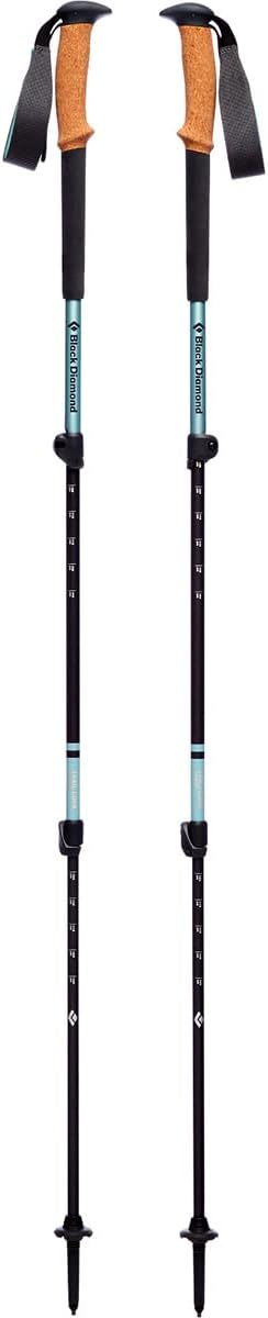 BLACK DIAMOND Trail Trekking Poles (Pair) | Lightweight Aluminum Hiking Poles | Natural, Cork, or Foam Grips | FlickLock Adjustable Shafts for All-Season Stability