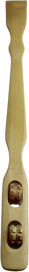 Dependable Industries inc. Essentials Bamboo Wood Back Scratcher with Massage Rollers Long Reach Therapeutic