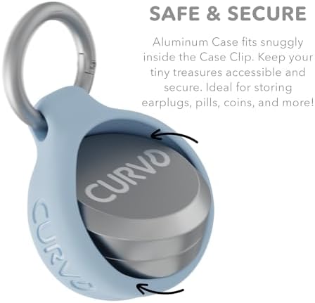 CURVD Premium Carrying Case Durable Travel Keychain Container, Medicine Pill Organizer, Travel Pill Box, Small Waterproof Holder for Pills, Earplugs, Compatible with Loop, Vibes & Eargasm (Pack of 2)