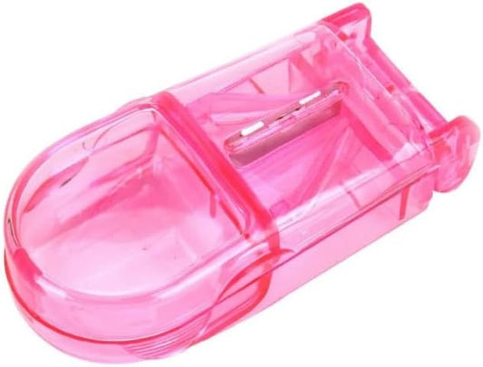 1 Pc Pink Clear Pill Cutter,Pill Cutter and Splitter with Dispenser,Splitter with Dispenser, Cuts Pills, Vitamins, Tablets, Cutting Small Pills or Large Medicine Organizer Pill Dispensers