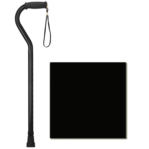 NOVA Heavy Duty Bariatric Walking Cane for Seniors, Men & Women – 500 lb Weight Capacity Offset Cane, Lightweight Adjustable Walking Stick with Soft Foam Grip, Wrist Strap & Non-Slip Tip