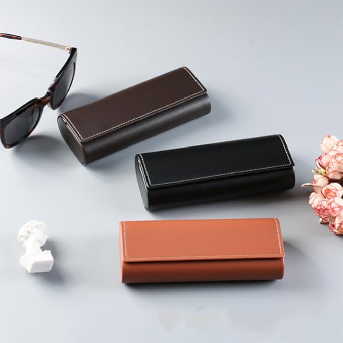 HSYMQ 3PCS Glasses Case, Eyeglasses Case Hard Shell, Reading Hard Glasses Cases for Women Men