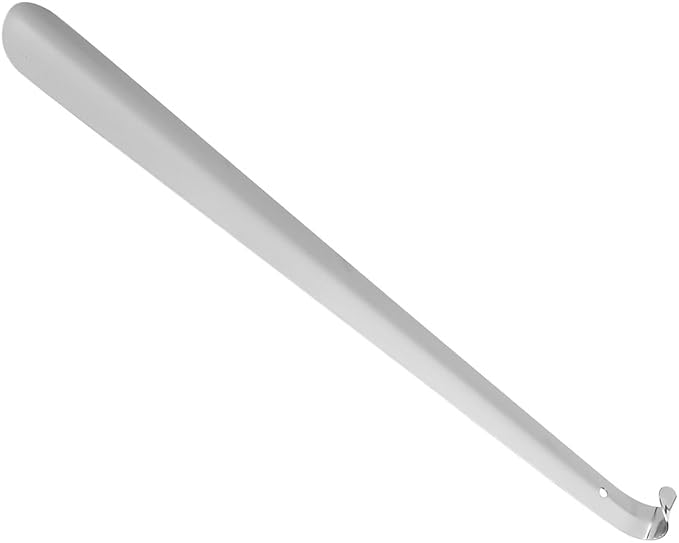 Stainless Steel Shoe Horn Shiny Silver Metal Shoehorn with Comfort Grip Shoe Horn Long Handle Extra Long Shoe Horn for Seniors Elderly 41x4cm