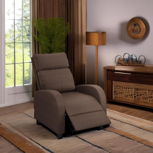 Homall Recliner Chair, Recliner Sofa Fabric for Adults, Brown Recliners | Home Theater Seating with Lumbar Support, Reclining Sofa Chair for Living Room