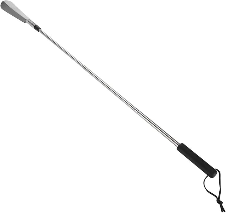 Shoehorn Aid with Long Handle Stainless Steel Spring Telescopic Shoe Horn Shoe Lifter for Elderly People,Pregnant woman and Move Inconvenient person