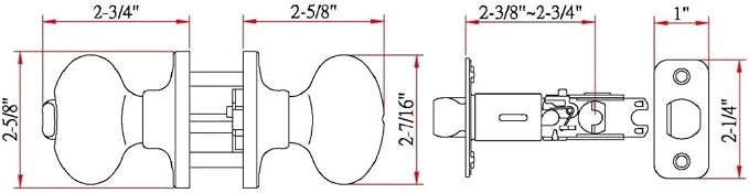 Design House 750497 Egg Privacy Bed and Bath Door Knob Satin Nickel | Adjustable Latch, Surface, Traditional, Brass, Hardware, 750497