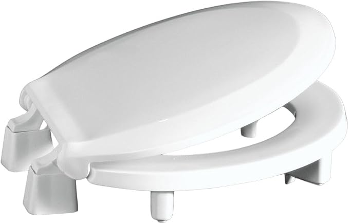 Centoco 3 inch Raised Toilet Seat for Seniors, Round, USA, White | Closed Front, Cover, Plastic, Made in the USA, 3L440STS-001