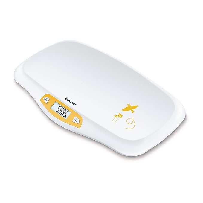Beurer BY80 Digital Baby Scale, Infant Scale for Weighing in Pounds, Ounces, or Kilograms up to 44 lbs with Hold Function, Pet Scale for Cats and Dogs Analysis