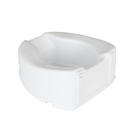 Homecraft Savanah Raised Toilet Seat 6" without Lid, Elongated & Elevated Lock Seat Support for Elderly, Handicapped and Disabled Users, White Colour | High elevated toilet seat locks onto standard toilets; portable commode seat riser for seniors and e...