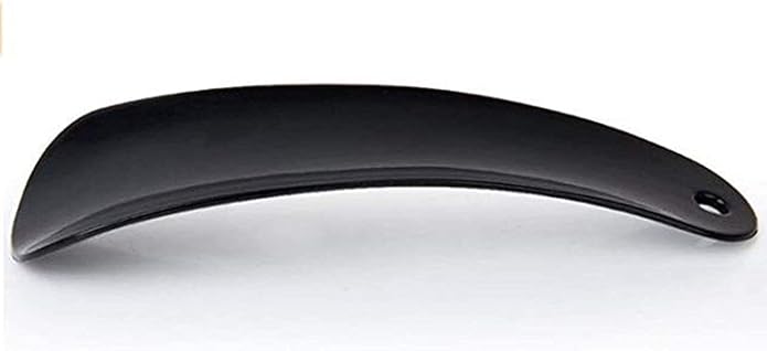 Plastic Shoe Horn,Professional Shoehorn Spoon Shape Shoehorn Flexible Sturdy Slip Shoe Lifter for Men, Women, Kids and Seniors - Black