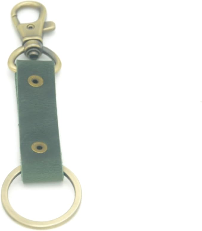 Genuine Leather Keychain Walnut Leather Key Holder Mens Belt Key Chain Ring Fob