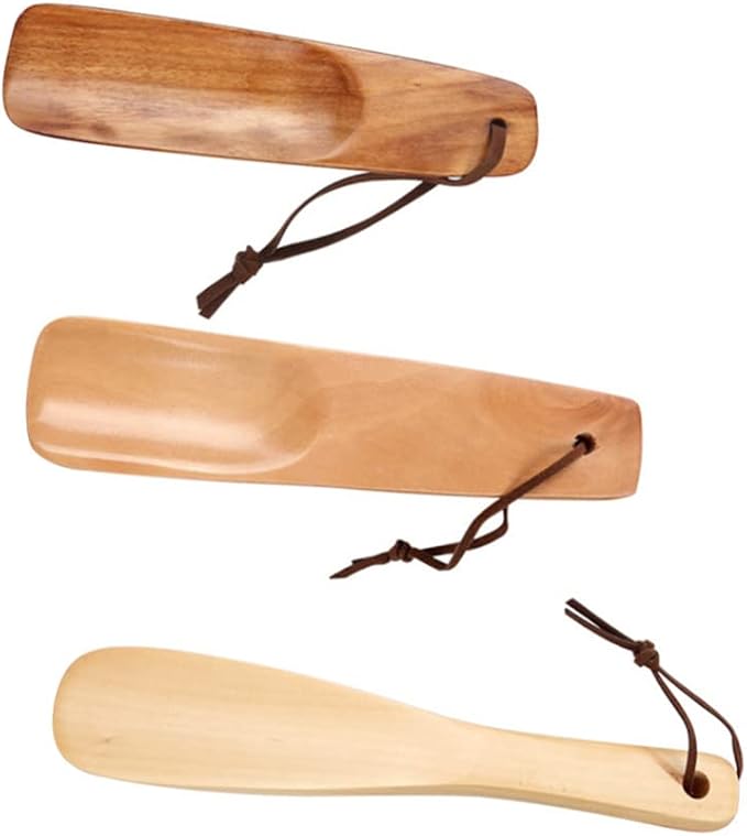 Wooden Shoe Horn for Seniors - Long Handle Shoehorn for Easy Wearing Portable and Convenient Accessory for Elderly and Adults 7.55 X 1.45 X 0.15 Inches