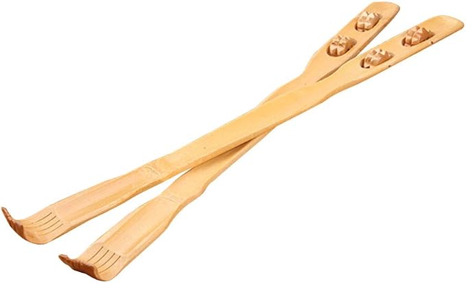 Dependable Industries inc. Essentials 2 Pack Bamboo Back Scratcher Massage Rollers Long Reach Therapeutic