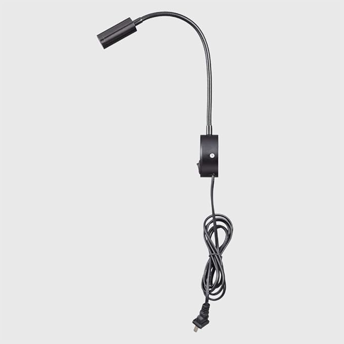 Wall Mounted Reading Light Sconces Lamp LED 3W Warm White 3000K Plug Cord Black Finished 1 Piece