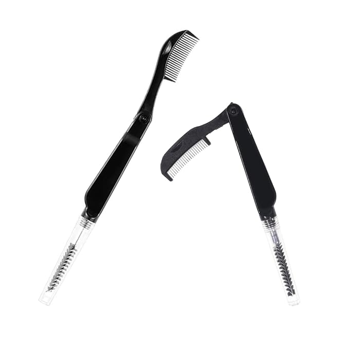 Folding Eyebrow Comb, 2 Pcs Eyelash Separator Eyebrow Grooming Brush Eyebrow Brush Makeup Cosmetic Tools for Girls and Lady