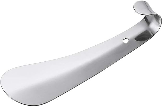 GSHLLO 2 Pcs 5.7 inch Stainless Steel Shoehorn Metal Shoe Horn Shoe Lifting Helper for Men Women