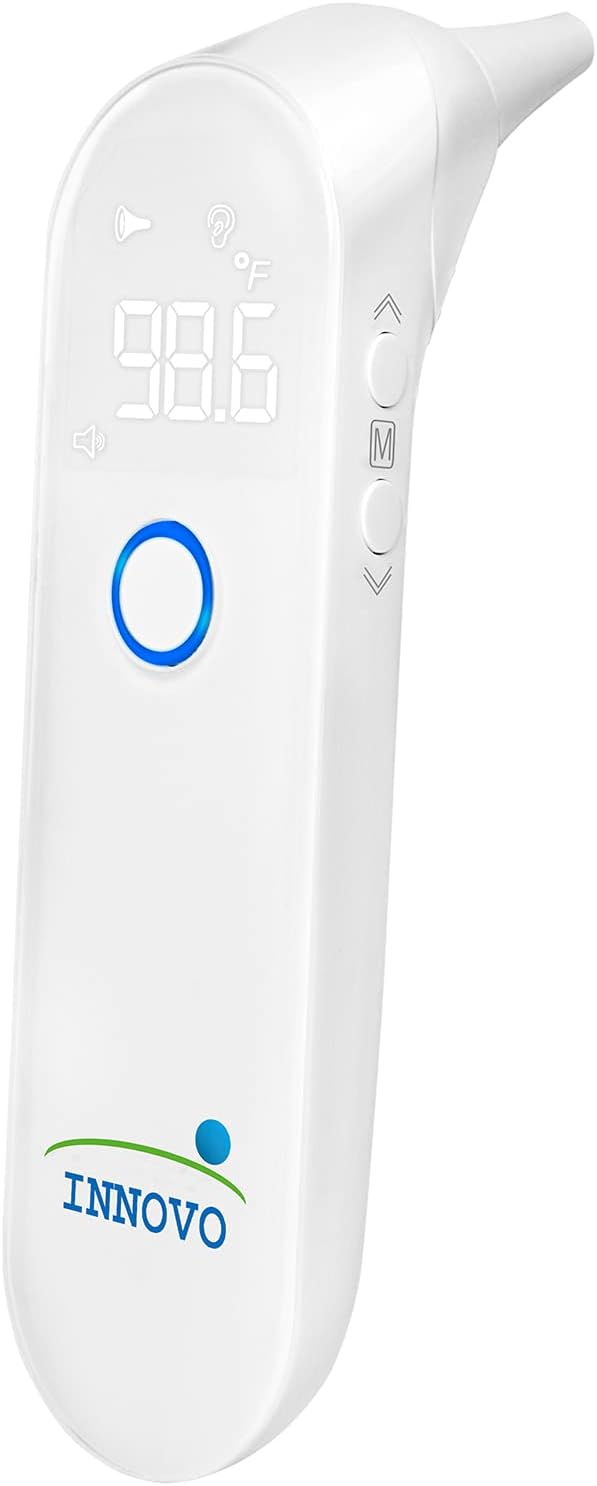 Innovo iE100B Reusable Infrared Digital Ear Thermometer, Professional Series, with Fever Alert Detection and 20x Disposable Probes