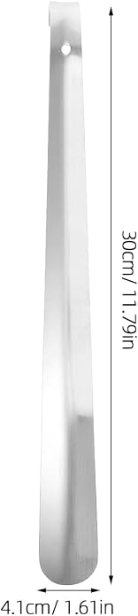 Beavorty Long Handled Shoe Horn for Seniors 11.81 Inch Stainless Steel Shoe Wearing Aid Lightweight Ergonomic Handle for Boots Sneakers Everyday Use