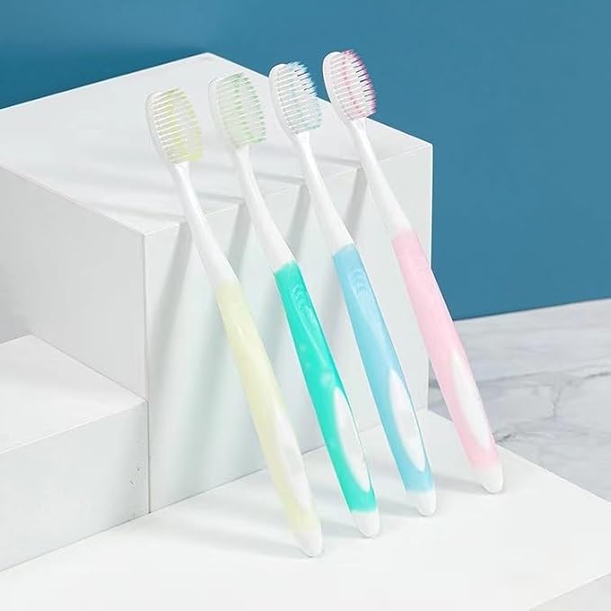 Soft-bristled Toothbrush‌ (Regular Size Head) with Box,Designed with Cone-Shaped bristles for periodontal Disease,Suitable for Sensitive Teeth and Gum Recession【Colour Vary, 12 Count】