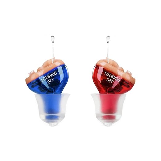 Hearing Aids CIC Hearing Amplifiers for Seniors Battery Operated | Hearing Aid Mini Sound Enhancer Listening Amplifiers to Assist Hearing(Red&Blue)