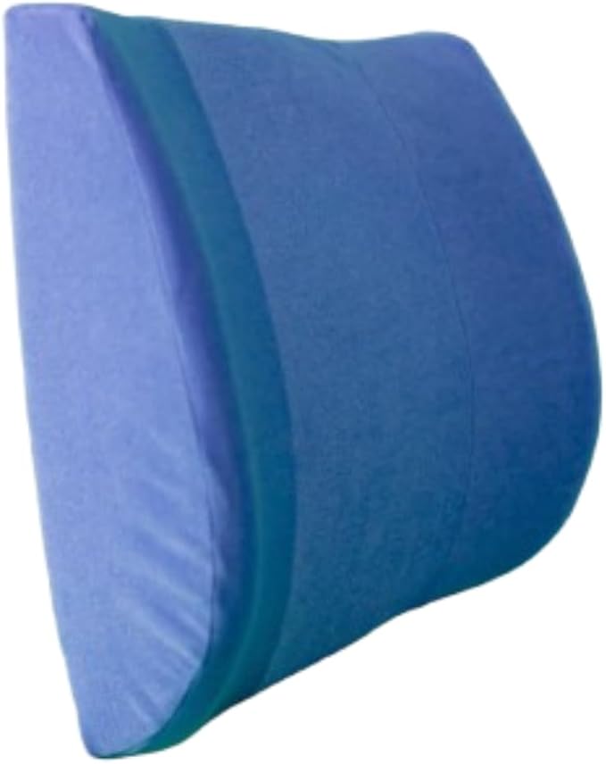Orthopedic Back Cushion - Chiropractor-Designed Lumbar Support Pillow for Office Chair, Car, Home - High Resilience Foam, Ergonomic Design - Relieves Back Pain, Improves Posture - Blue