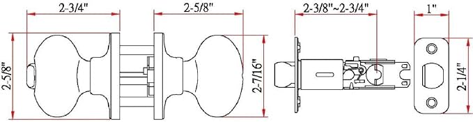 Design House Door Knob, Privacy Lock for Safety, Oval Handle Shape, Fits Standard Doors, for Bedrooms/Bathrooms, Easy Installation, Oil Rubbed Bronze, 2.625 in. Diameter x 2.75 in. L, 750588 | Adjustable Latch, Surface, Traditional, Brass, Hardware, 75...