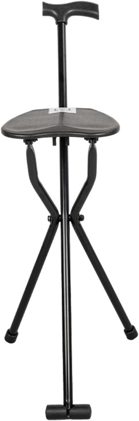 Cane Stool, Assistive Cane with Seat, Walker for The Elderly, Portable, Foldable, Suitable for Elderly, People with Reduced Mobility
