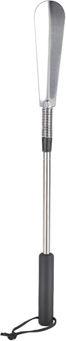 Shoehorn Aid with Long Handle Stainless Steel Spring Telescopic Shoe Horn Shoe Lifter for Elderly People,Pregnant woman and Move Inconvenient person