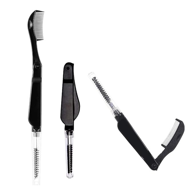 Folding Eyebrow Comb, 2 Pcs Eyelash Separator Eyebrow Grooming Brush Eyebrow Brush Makeup Cosmetic Tools for Girls and Lady
