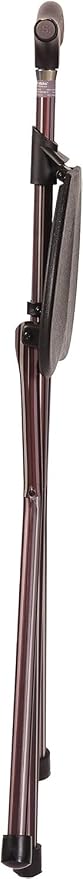 Switch Sticks Folding Walking Cane With Seat For Seniors & Adults, 34” Tall Quad Cane Chair, Lightweight Aluminum Frame - Supports 220 Lbs, Ergonomic Non-Slip Handle - Travel & Outdoor - FSA/HSA