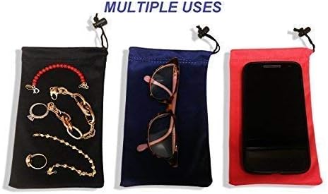 Mamlyn Premium Quality Microfiber Sunglasses Pouch With Spring Fastener