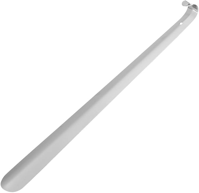Stainless Steel Shoe Horn Shiny Silver Metal Shoehorn with Comfort Grip Shoe Horn Long Handle Extra Long Shoe Horn for Seniors Elderly 41x4cm
