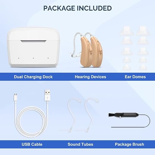 Hearing Aids for Seniors with Noise Cancelling, Rechargeable Hearing Amplifier with with Smart APP Control for People with Hearing Loss