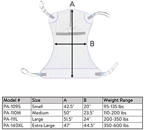 Patient Aid Full Body Mesh Patient Lift Sling (Large) Sling Full Body - Patient Lift Aid